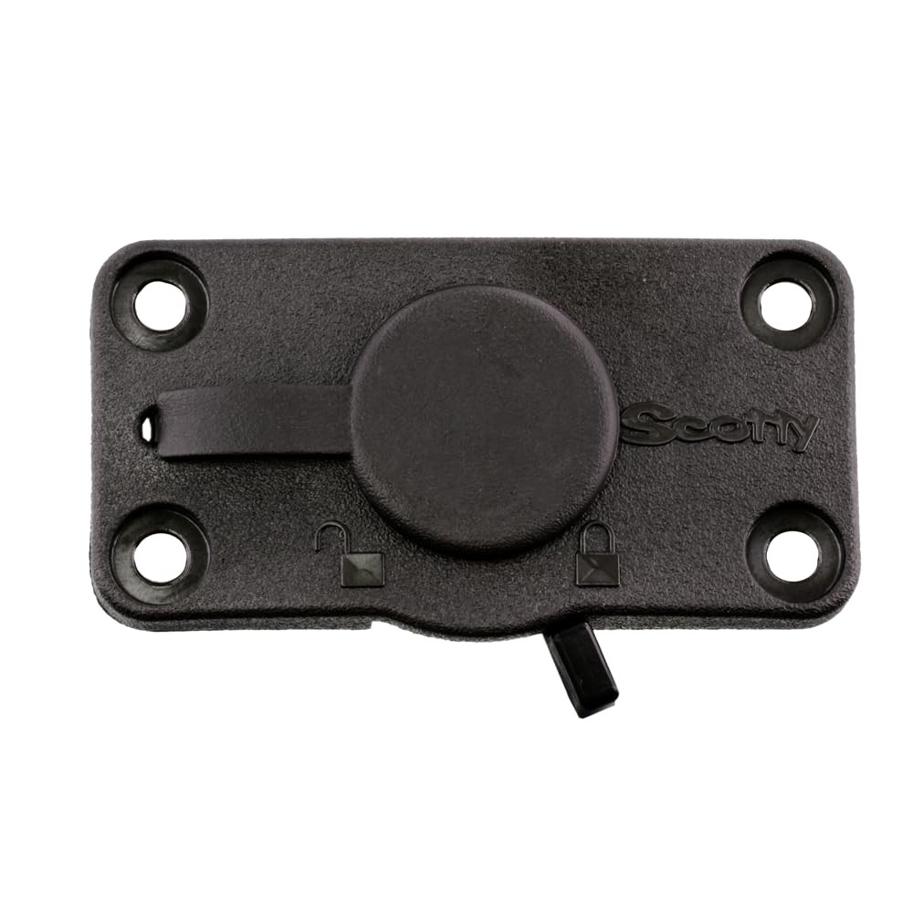 Scotty #244L-BK Locking Flush Deck Mount w/ Rain Cap (Black)