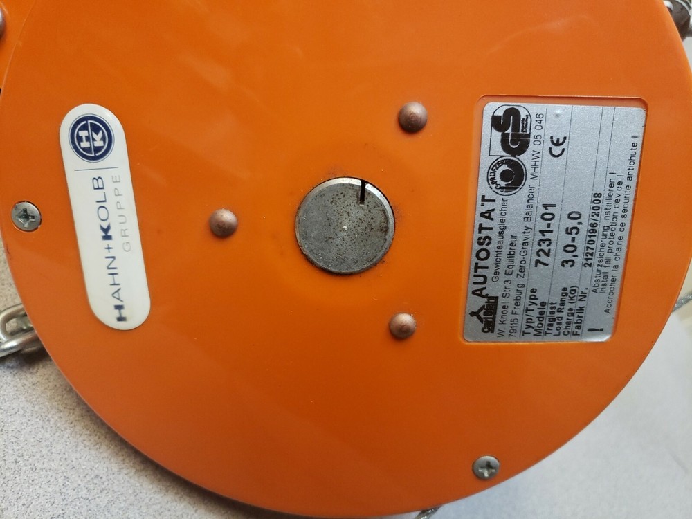 AUTOSTAT ZERO GRAVITY TOOL BALANCER 7231-01, LOAD RANGE CHARGE 3.0-5.0KG