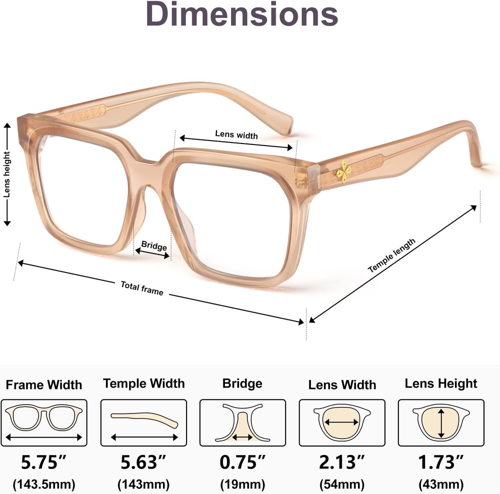 Rectangle TR90 Blue Light Blocking Glasses Computer Eyewear with Preppy Look for