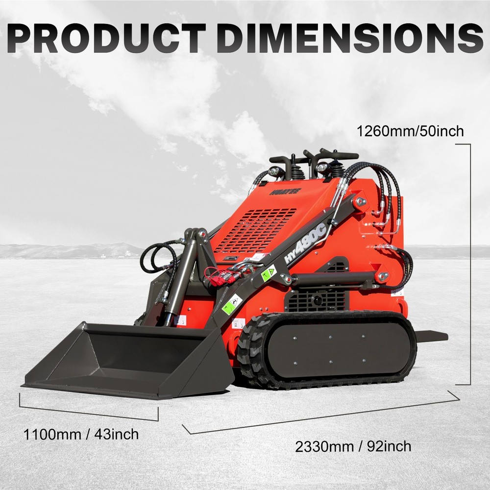 HY480CFREE SHIP/unloading Mini Skid Steer Loader 23HP+STRAIGHT DIGGER+Grapple