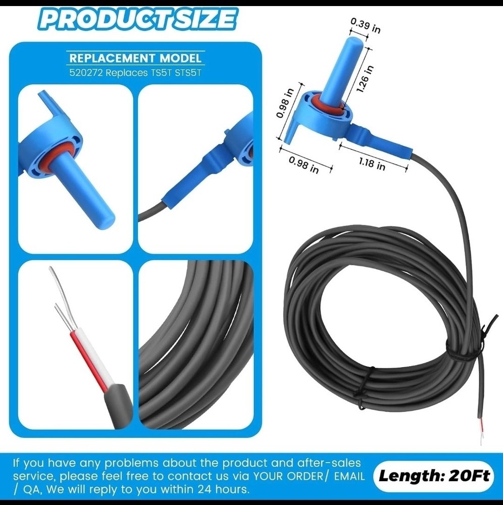 puxyblue 520272 Temperature Sensor for Air,Water,Solar Pool/Spa Automation 2PC