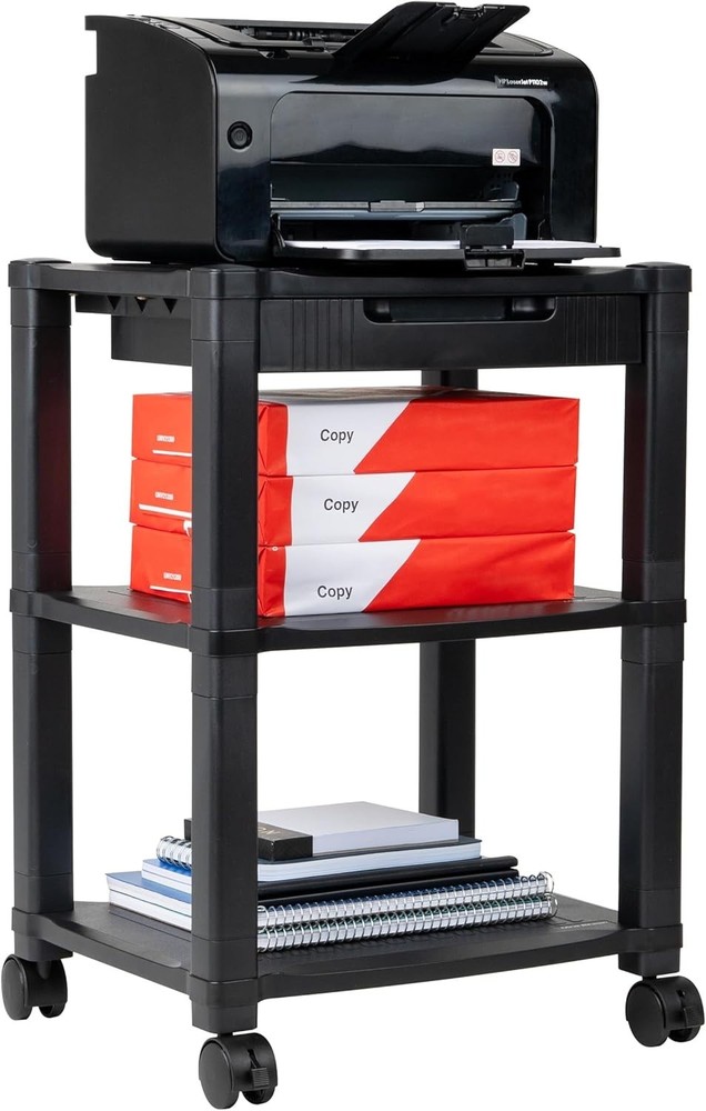 Mind Reader Rolling Printer Cart, Utility Cart, Printer Stand, Desk Storage, ...