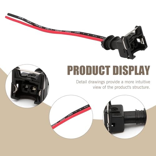 Car Fuel Injector Connector, Standard Specification Injector Socket 8 PCS Black