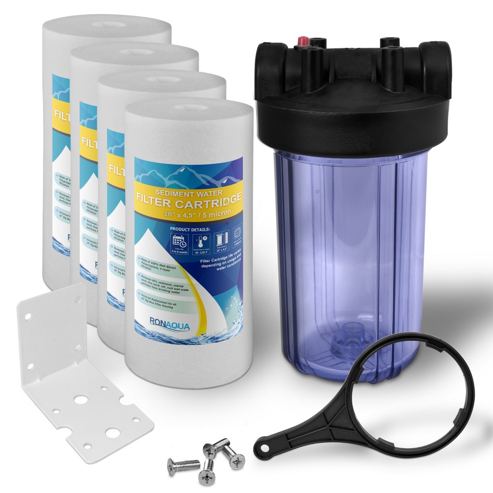 High Capacity Transparent Whole House Water Filter System with Sediment Filter