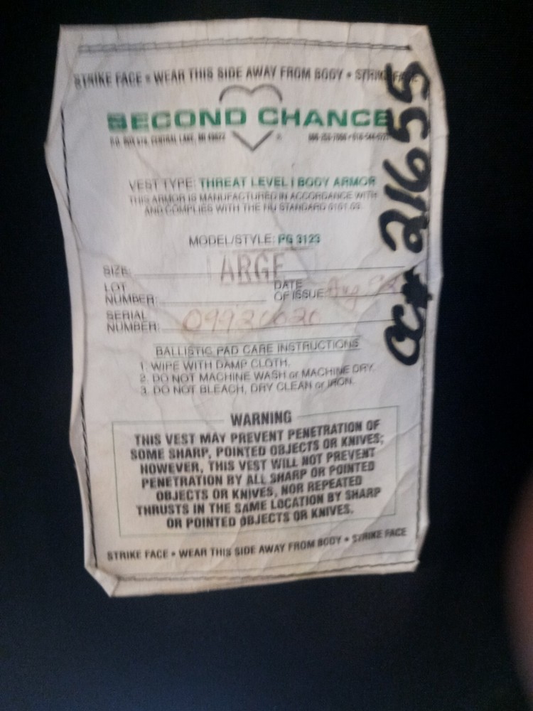Second chance level 1 Large assault vest