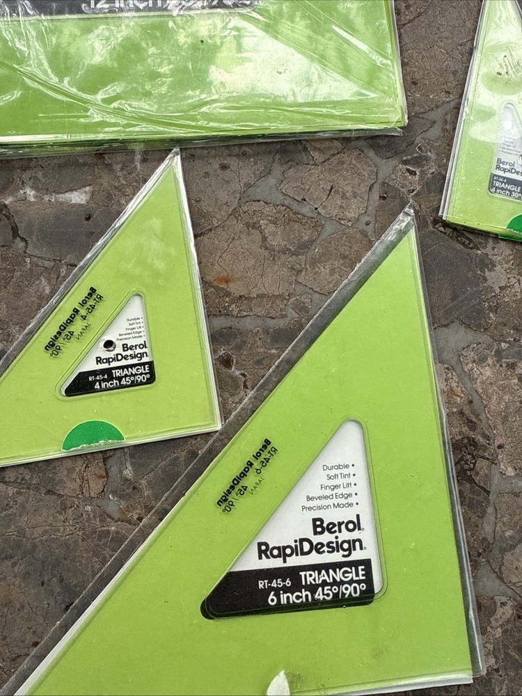 Berol RapiDesign Triangles Lot Of 9