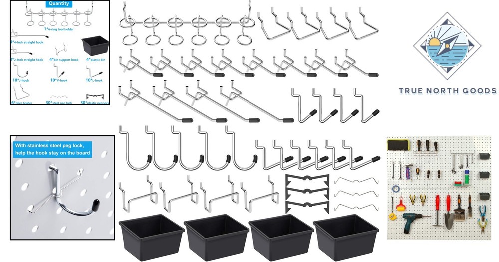 117-Piece Rust Resistant Pegboard Hooks Set for Superior Tool Organization