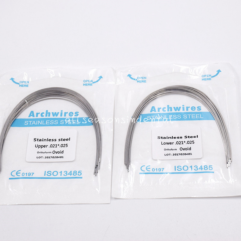 Dental Orthodontic Stainless Steel Arch Wires Rectangular Ovoid Form 24 Sizes
