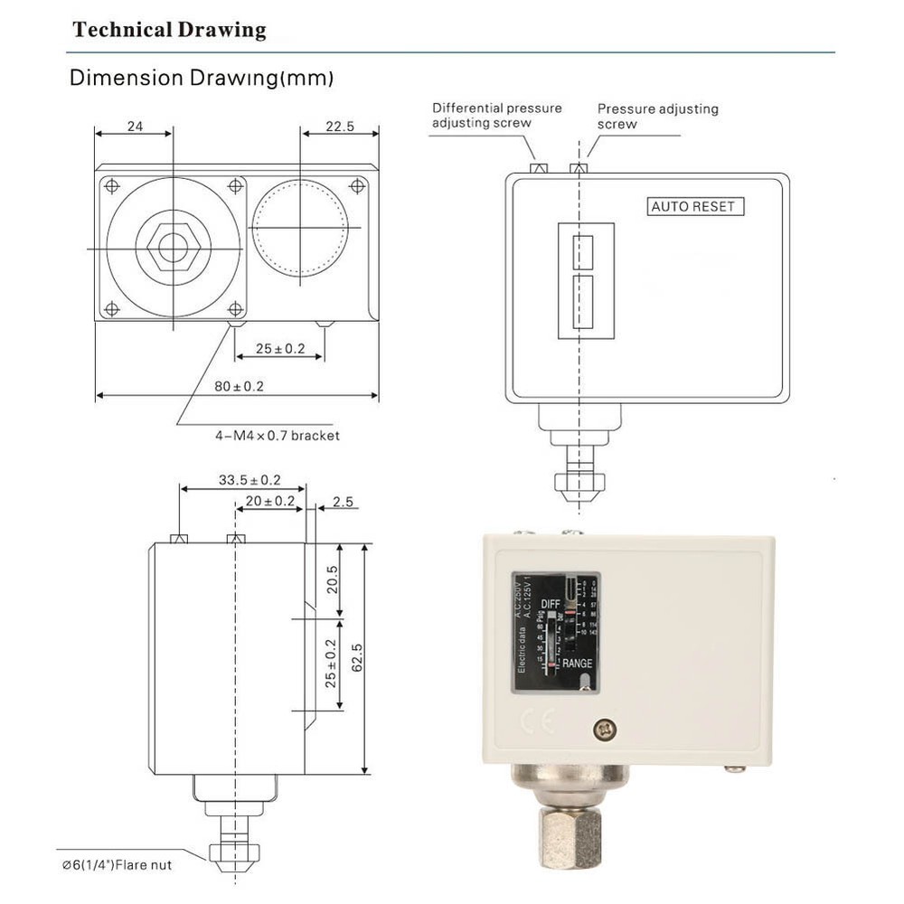 G1/4Female Pressure Control Switch Water Pump Pressure Controller