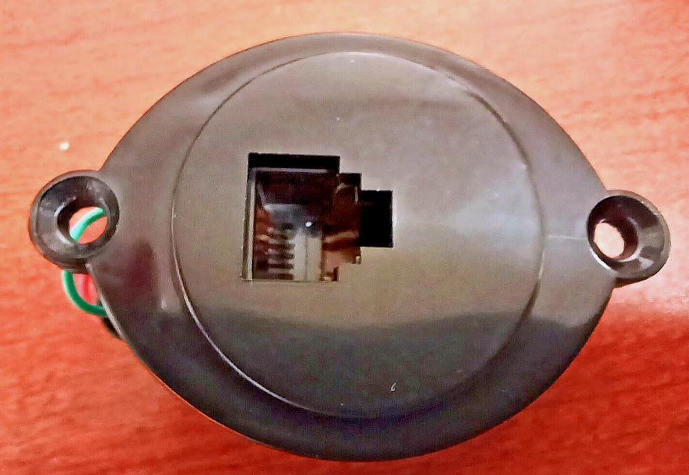 RJ-11 Panel Jack black, Circular CP Technologies CP-625F-4, 4-Conductor[350-1212