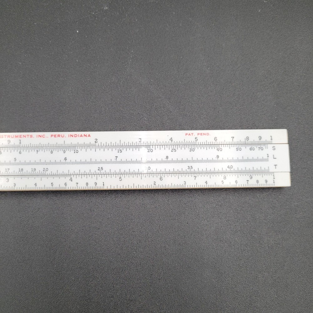 Vintage Engineering Instruments Inc Peru Indiana Trig Slide Ruler w/Instructions