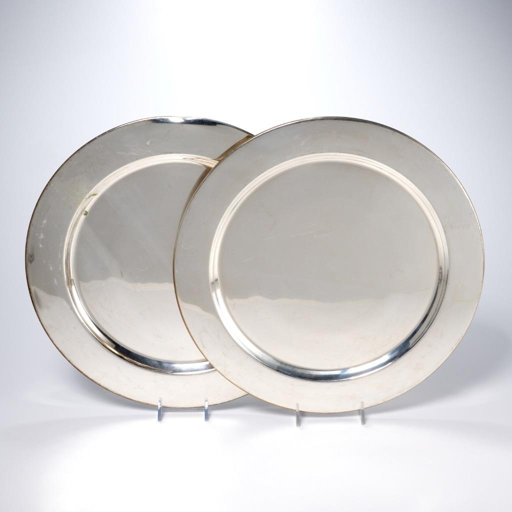 12 Silver Plated Round Charger Service Presentation Plates Barbara Walters B