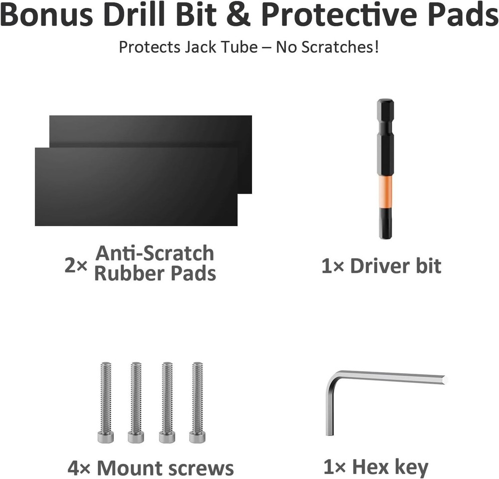 Aluminum Trailer Chain Holder 7-Way Plug Organizer 2” /2-1/4” Camper Tongue Jack