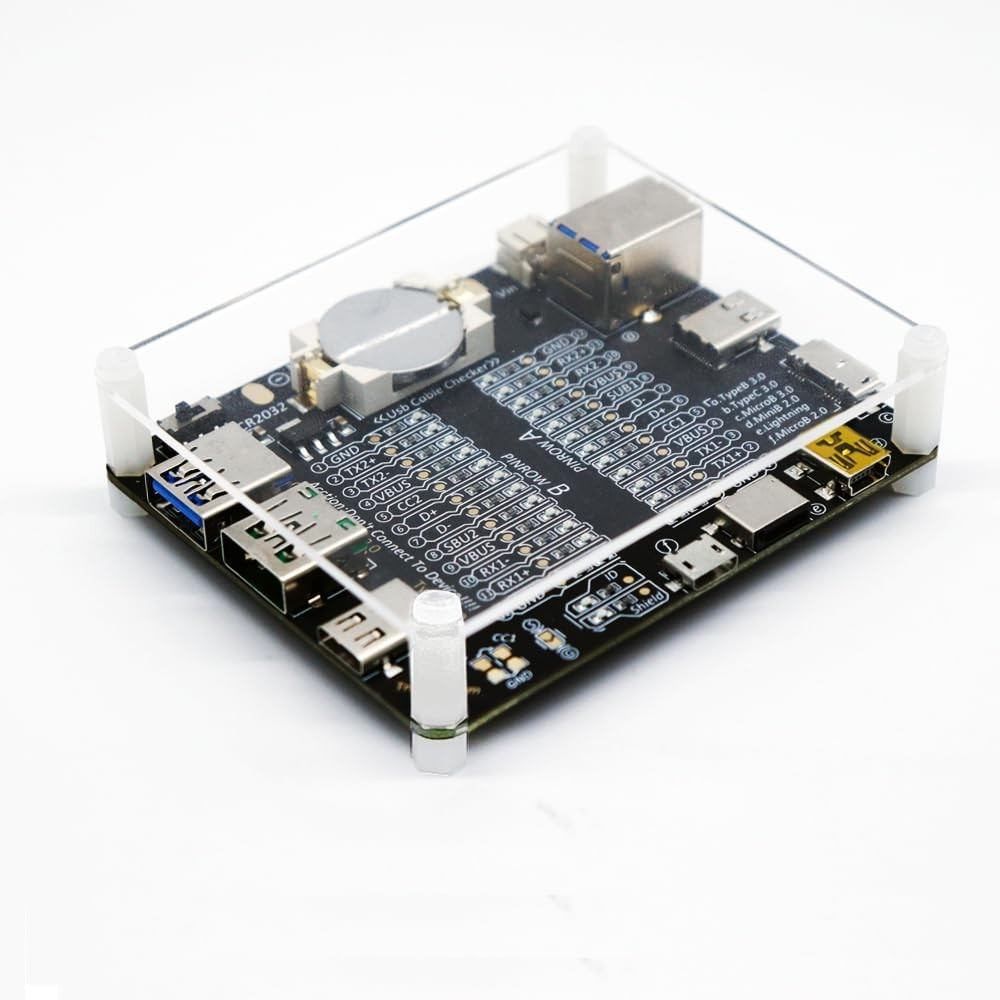 USB Cable Tester Board Checker Data Wire with Acrylic Case...