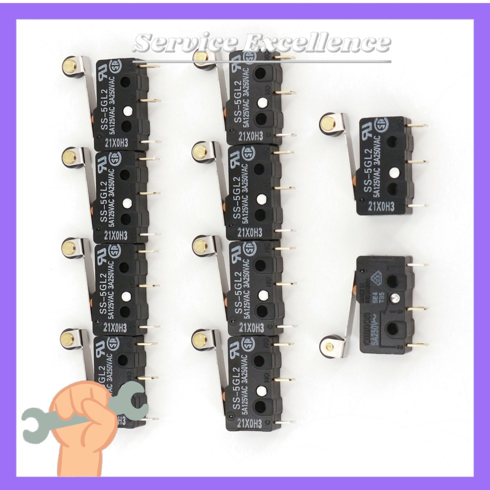 10Pcs OMRON SS-5GL2 Hinge Roller Lever SPDT 3Pin Subminiature Basic Limit Switch