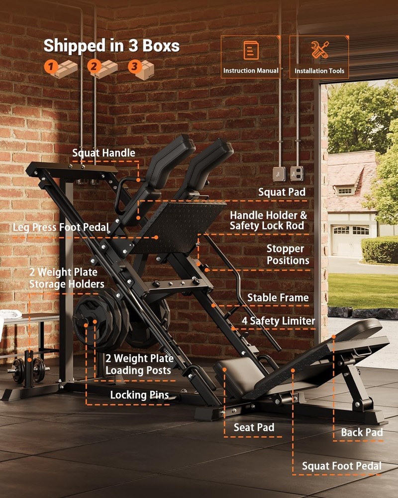 3 in 1 Leg Press Machines Professional Hack Squat Machine Workout Equipment
