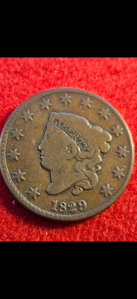1829 large cent medium letters N-5