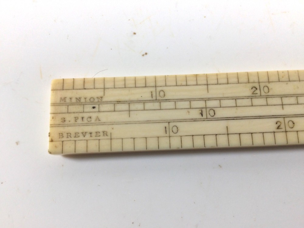vintage Printers 9" Rule 6 different Fonts