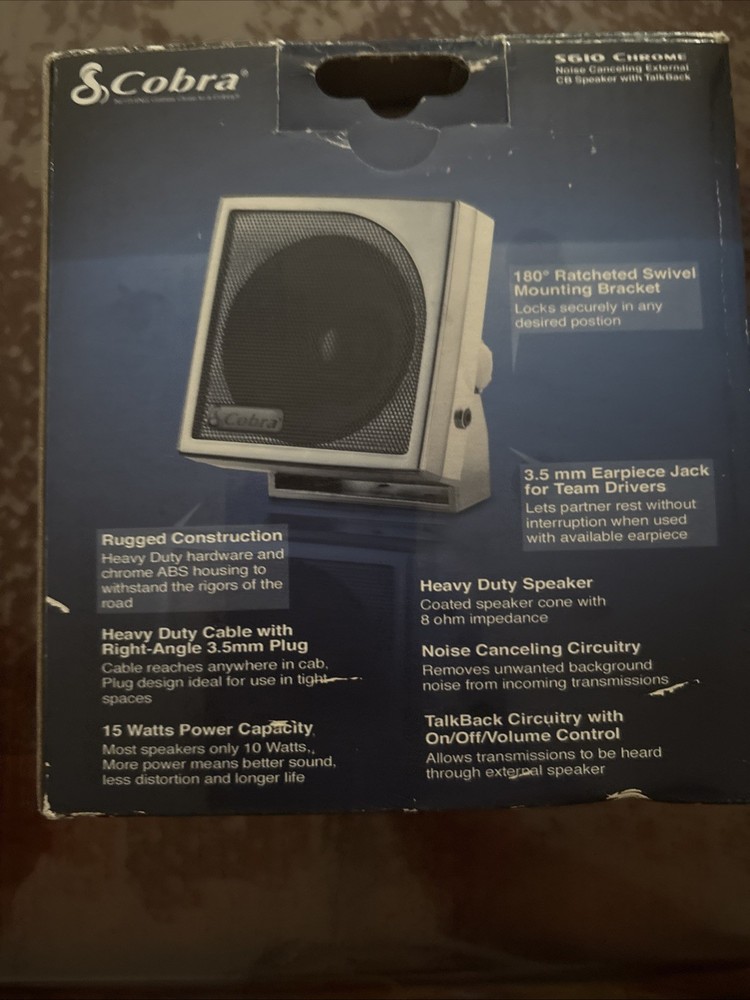 Cobra S610 Chrome Noise Canceling External CB Speaker With Talkback Function