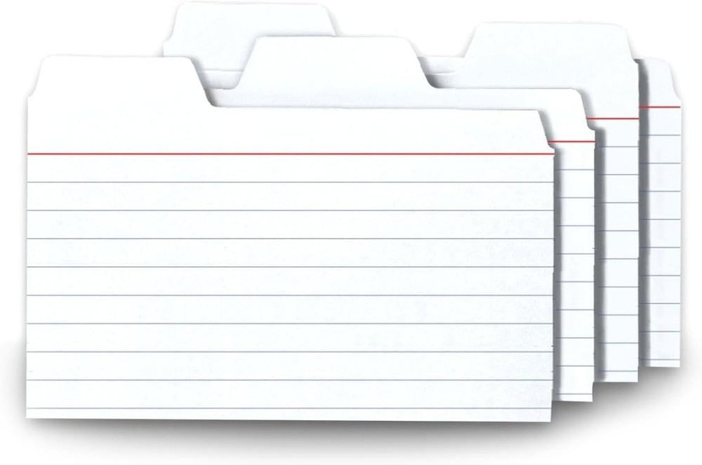 Patented Design 3x5 Tabbed Index Cards, 48-Pack for Quick Access and Efficiency