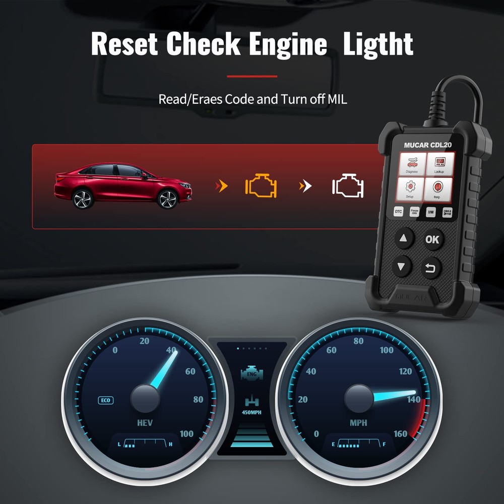 MUCAR CDL20 Auto Diagnostic Scan Tool OBD2 ScannerCar Engine Fault Code Reader