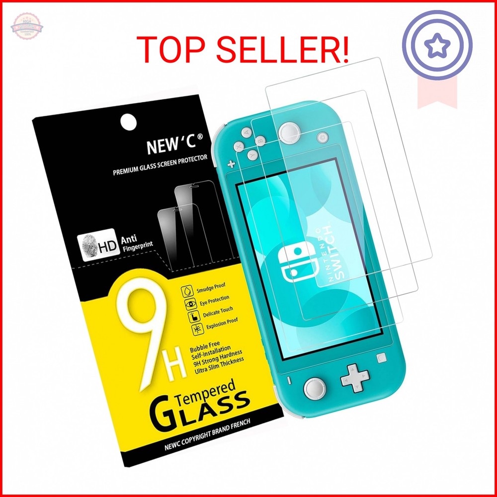 NEW'C 3 Pack Designed for Nintendo Switch lite Screen Protector Tempered Glass,