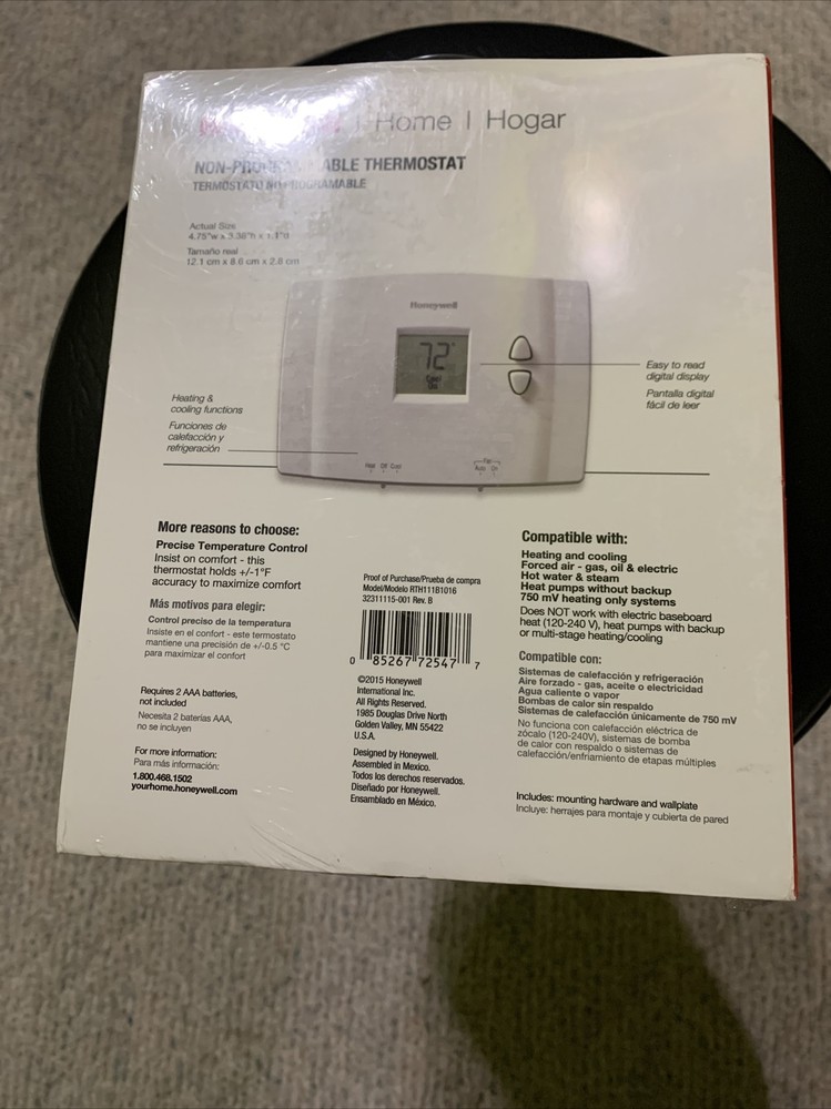 Honeywell RTH111B1024 Digital Non-Programmable Thermostat - White