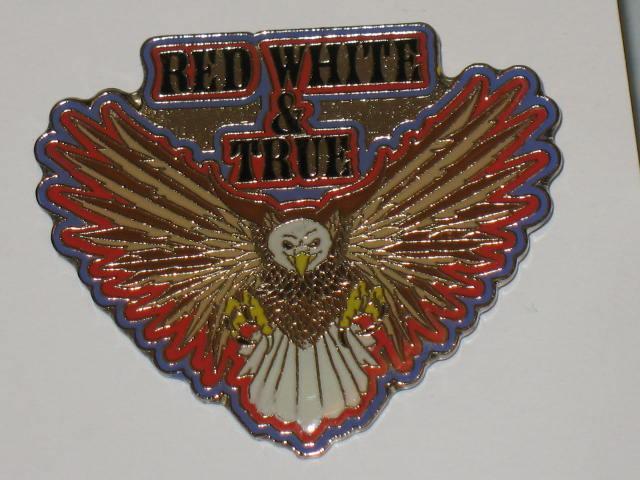 RED WHITE & TRUE BIKER  JACKET PIN