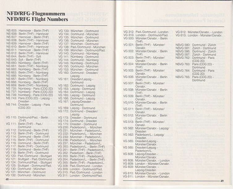 Eurowings timetable 1993/01/01