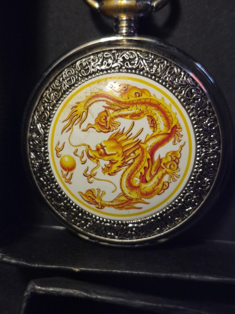 Fire dragon pocket watch