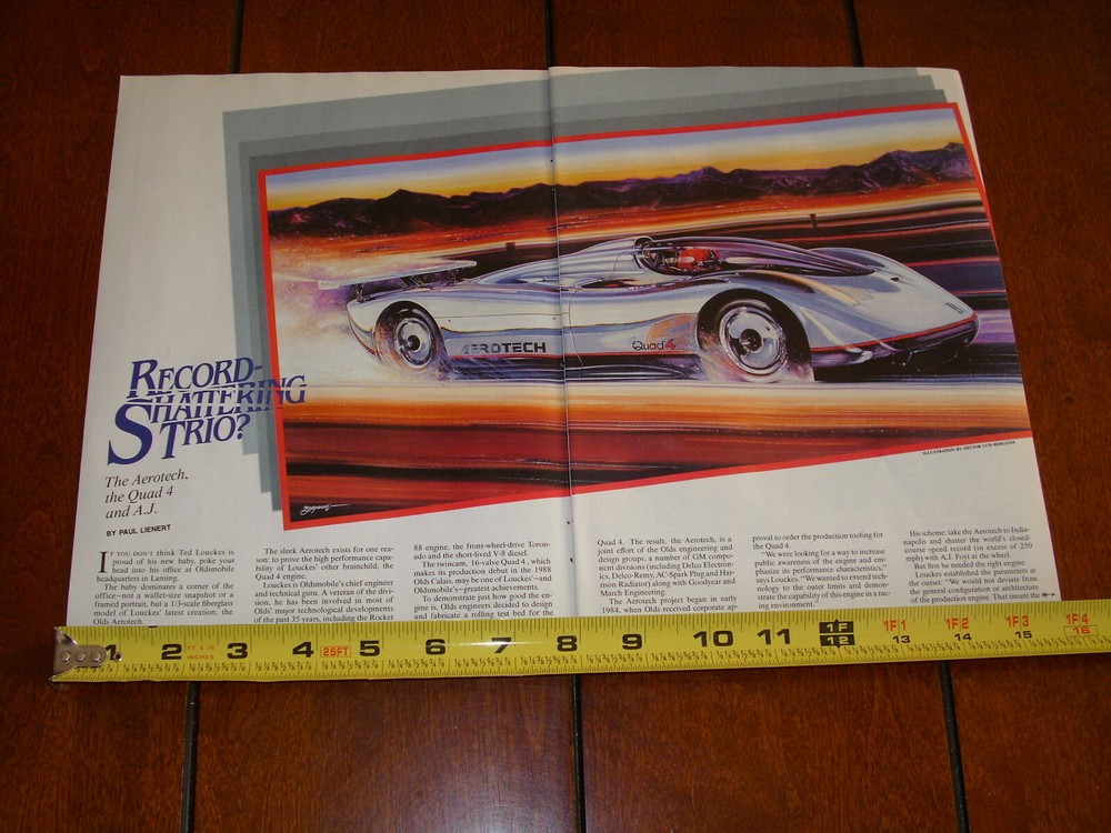 OLDSMOBILE AEROTECH QUAD 4 ORIGINAL 1987 ARTICLE