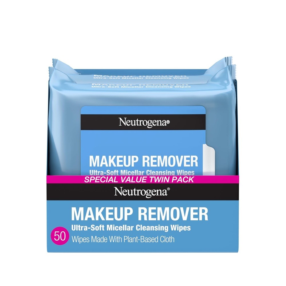 Compostable Micellar Cleansing Wipes – 2 x 25 Count Pack for Sensitive Skin