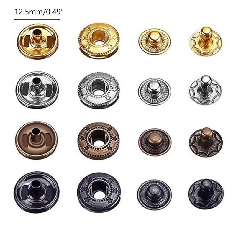 12.5mm Leather Snap Fasteners Press Studs with Install Tools for Leather Craft
