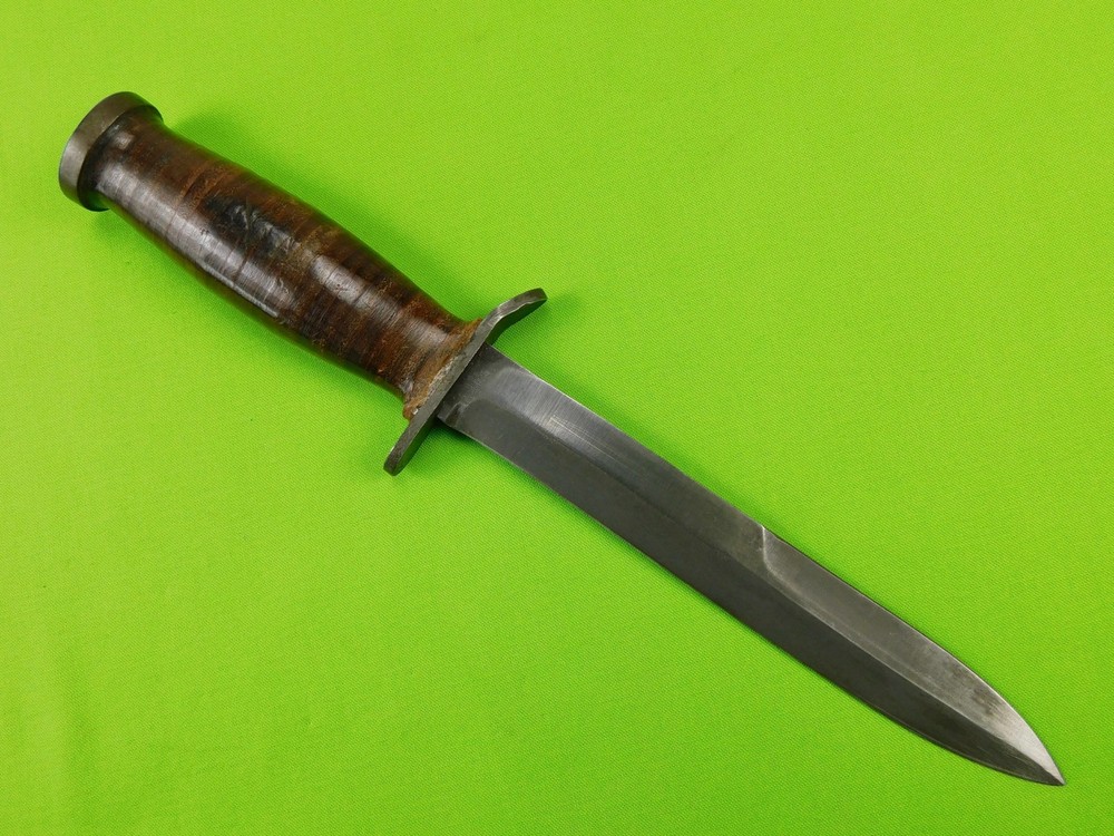 US WW2 Case M3 Smooth Handle Marked Blade Fighting Knife w/ Sheath