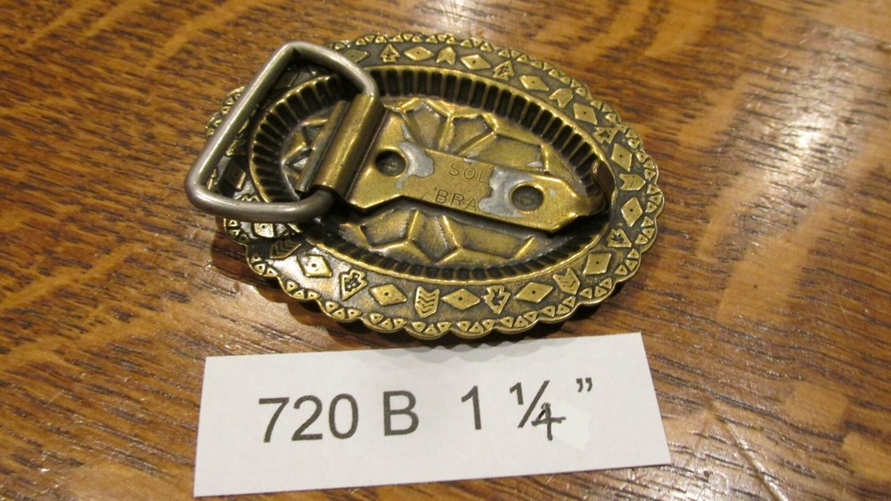 TRINITY CONCHO BUCKLES solid brass, nickel silver, copper VINTAGE new ! LEATHER