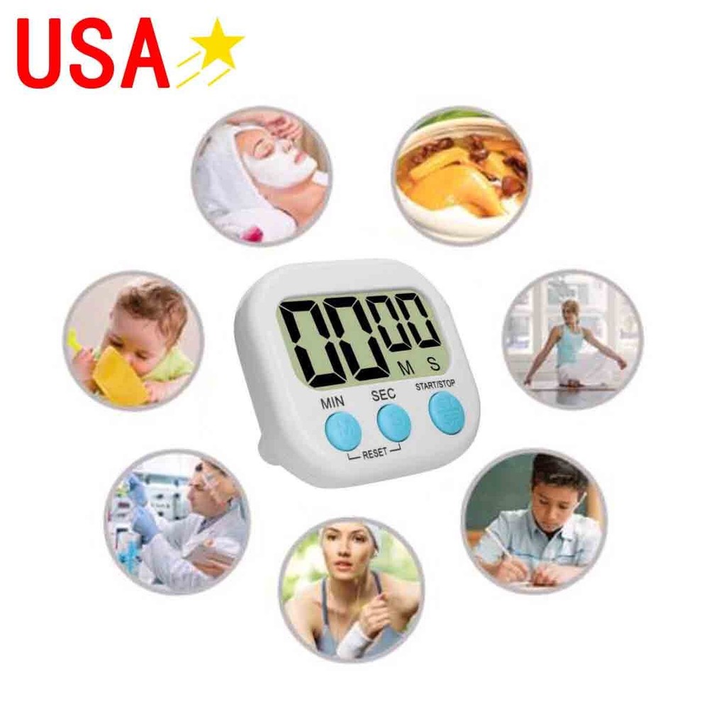 2 pcs Mini timer home office kitchen soup exercise cooking countdown US