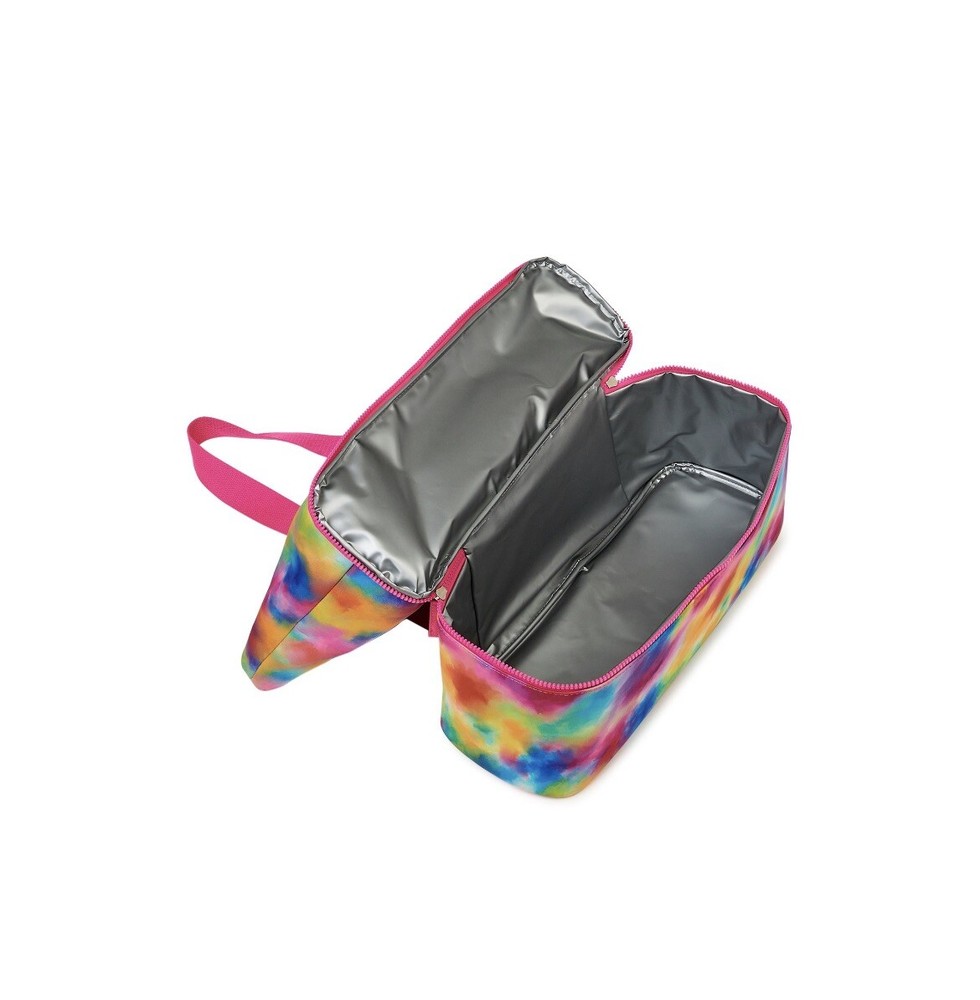 No Boundaries Beach Bag with Zip Bottom Cooler Multi Tie Dye