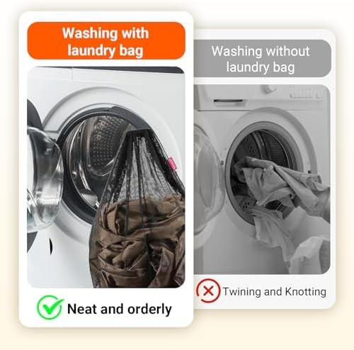 Mesh Laundry Bags 2 Pack Heavy Duty 23x35 Inch with Drawstring