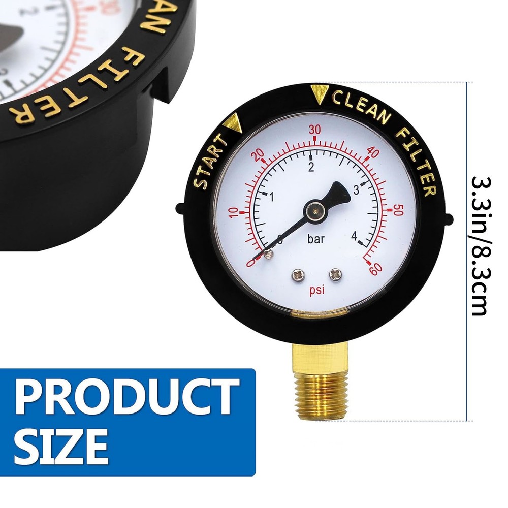 Pool Pressure Gauge 190058 Multiple Pool And For Spa Filter System Compatibility