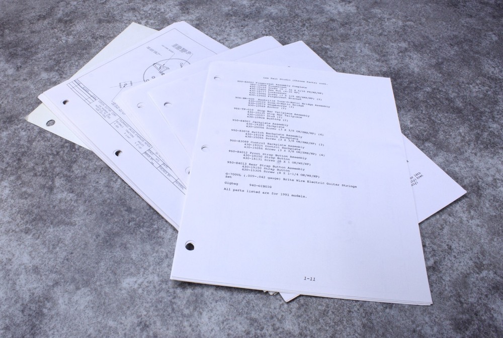 Gibson Authorized Parts Catalog