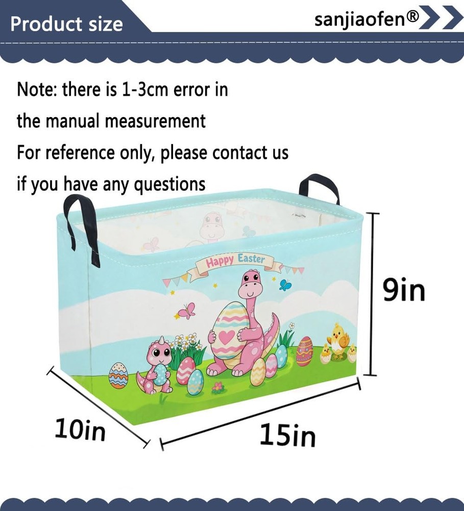 Sanjiaofen Rectangular Easter Dinosaur Basket,Dinosaur Basket.Cute Baskets fo...