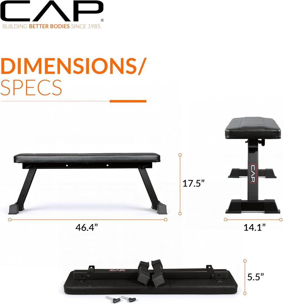 Foldable Flat Weight Bench | Folding Workout Bench with Steel Frame, Thick Box-S