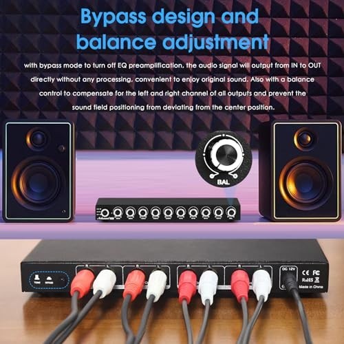 9-Band HiFi Stereo Equalizer Preamp | Audio Processor with Tone Controls | 111dB