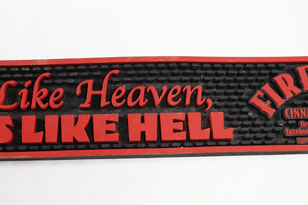 Fireball Whiskey 23" Bar Rail Drip Rubber Mat Burns Like Hell Cinnamon
