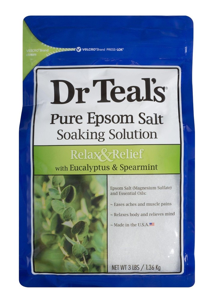 Dr Teal's Epsom Salt Soaking Solution, Relax & Relief, Eucalyptus and Spearmint,