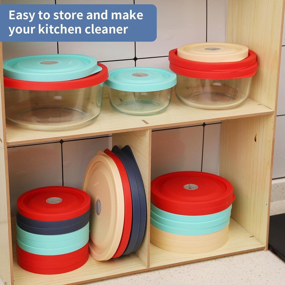 Replacement Lids for Pyrex 7201-PC 4 Cup, Silicone 4 Dark Blue 2pack