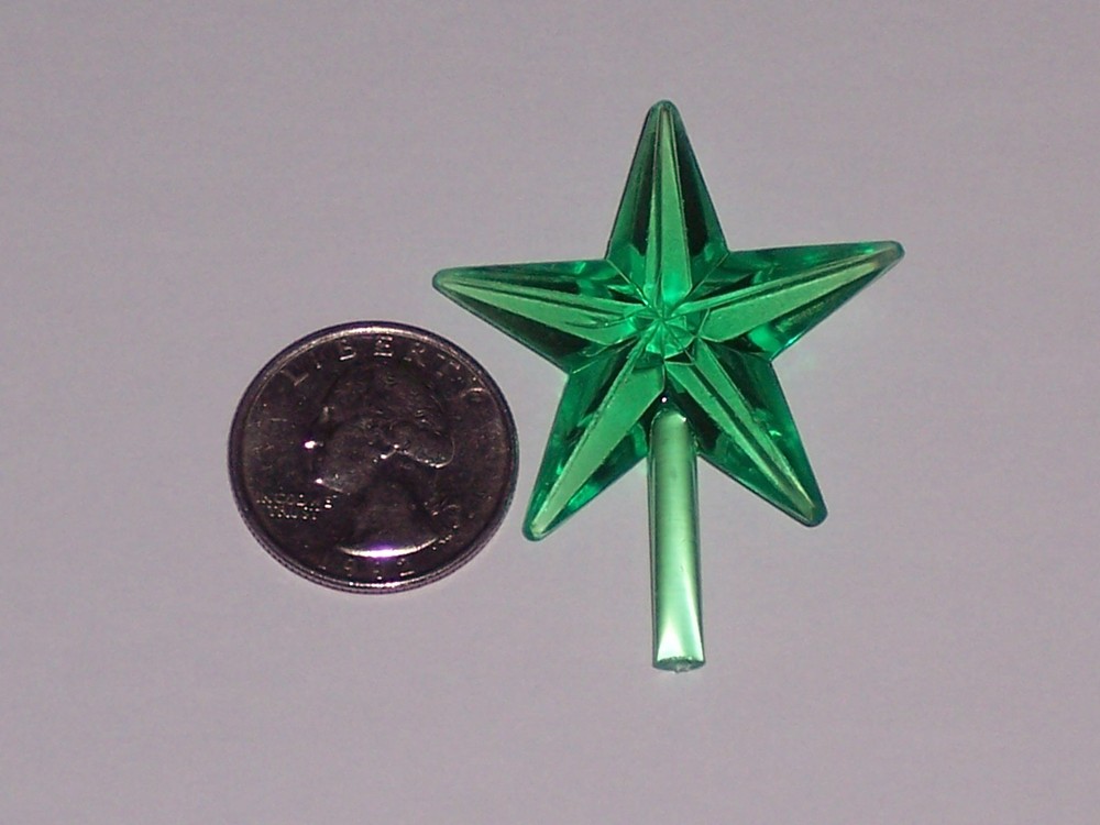CERAMIC CHRISTMAS TREE STAR Topper Chubby Green Medium