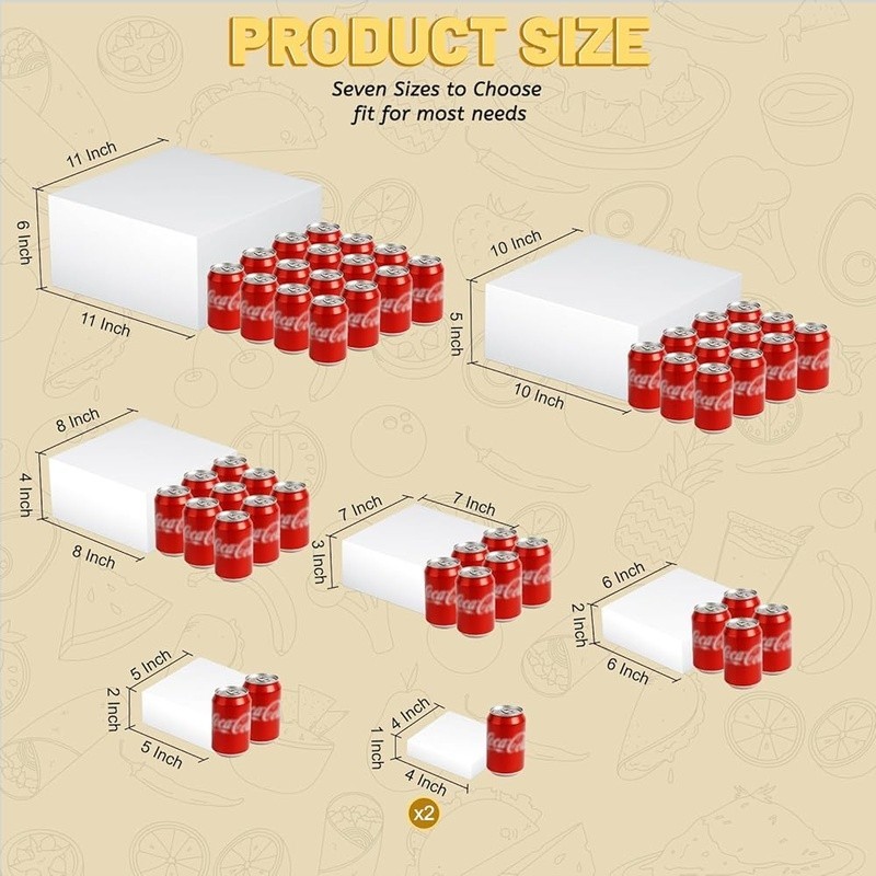 Acrylic Display Riser Set 8 Stands Buffet Food Organizer Multi Level Tableware