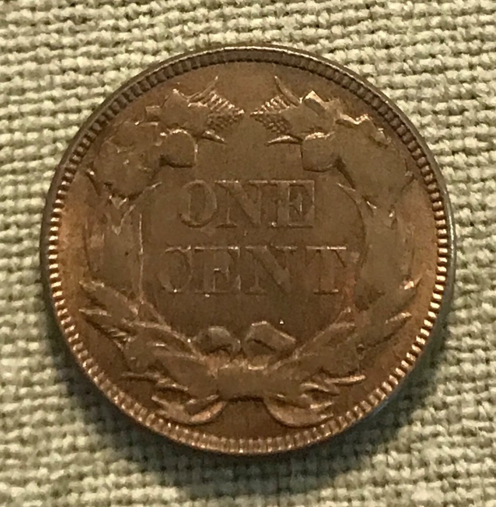 1857 Flying eagle cent , lustrous AU