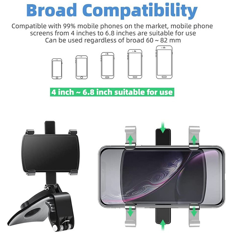 Car Mobile Phone Holder Navigation Bracket Sun Visor Mirror Dashboard Mounting
